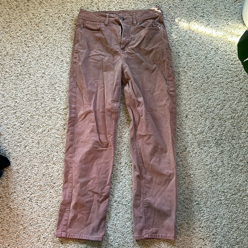 American Eagle pink corduroy pants, size 8